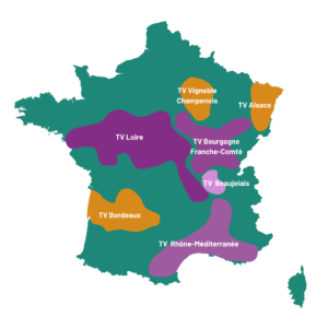 carte des régions viticoles